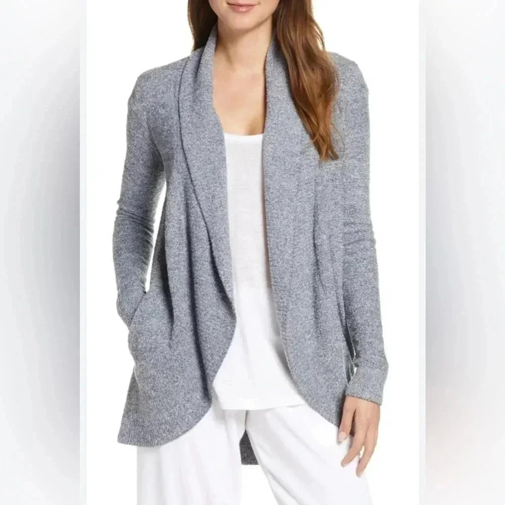 Barefoot Dreams CozyChic Lite® Circle Cardigan Gray Sz Medium‎